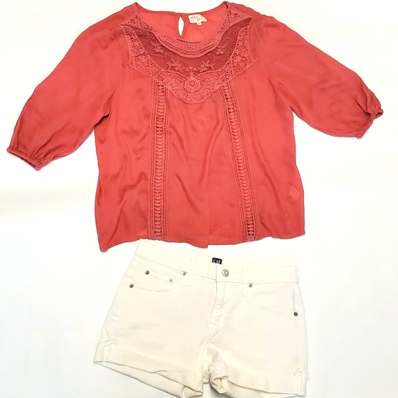 Midnight Sky, Blouse, Coral Pink, Size M - Picture 2 of 5